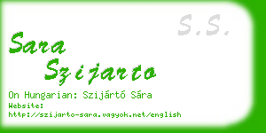 sara szijarto business card